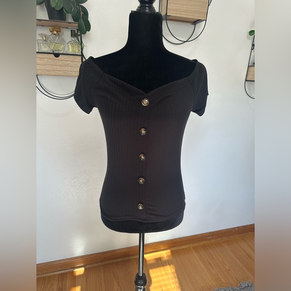 Black Off the Shoulder Shirt